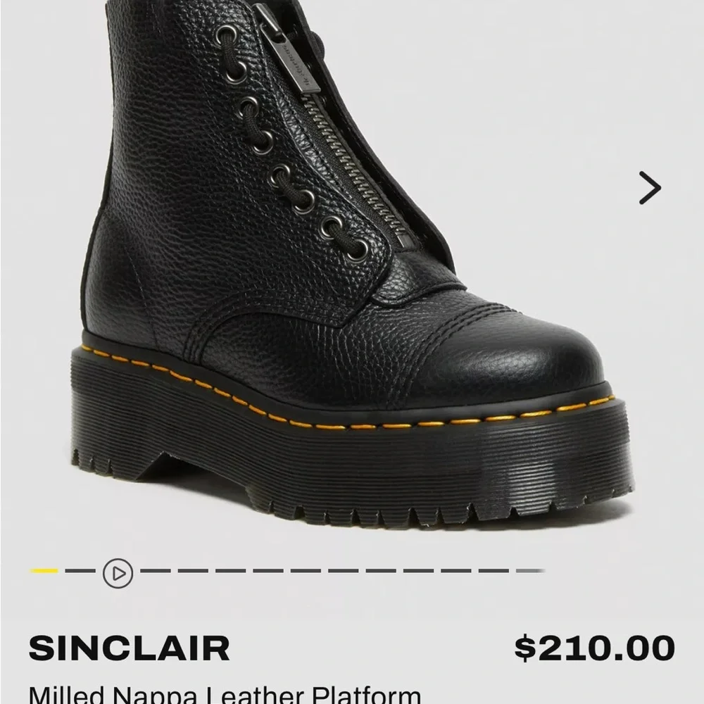 Sinclair Dr. Martens Black Leather Boots Size 6 - Picture 4 of 4
